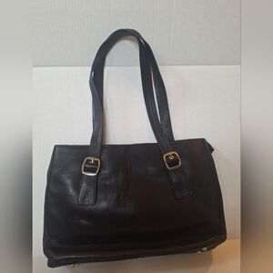 Gun Tote'n Mamas Black Calf Leather Concealed Carry Shoulder Bag Large